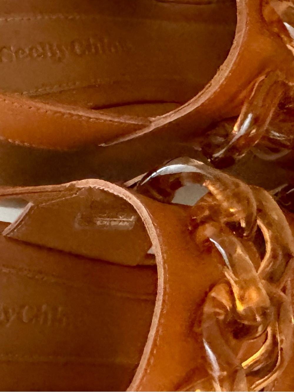 See By Chloe Cognac Platform Sandal with Tortoiseshell Links 6 - Picture 7 of 7